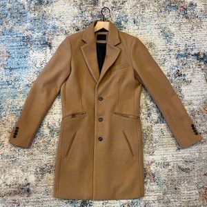 ASOS Camel Overcoat 34R (Wool Blend)